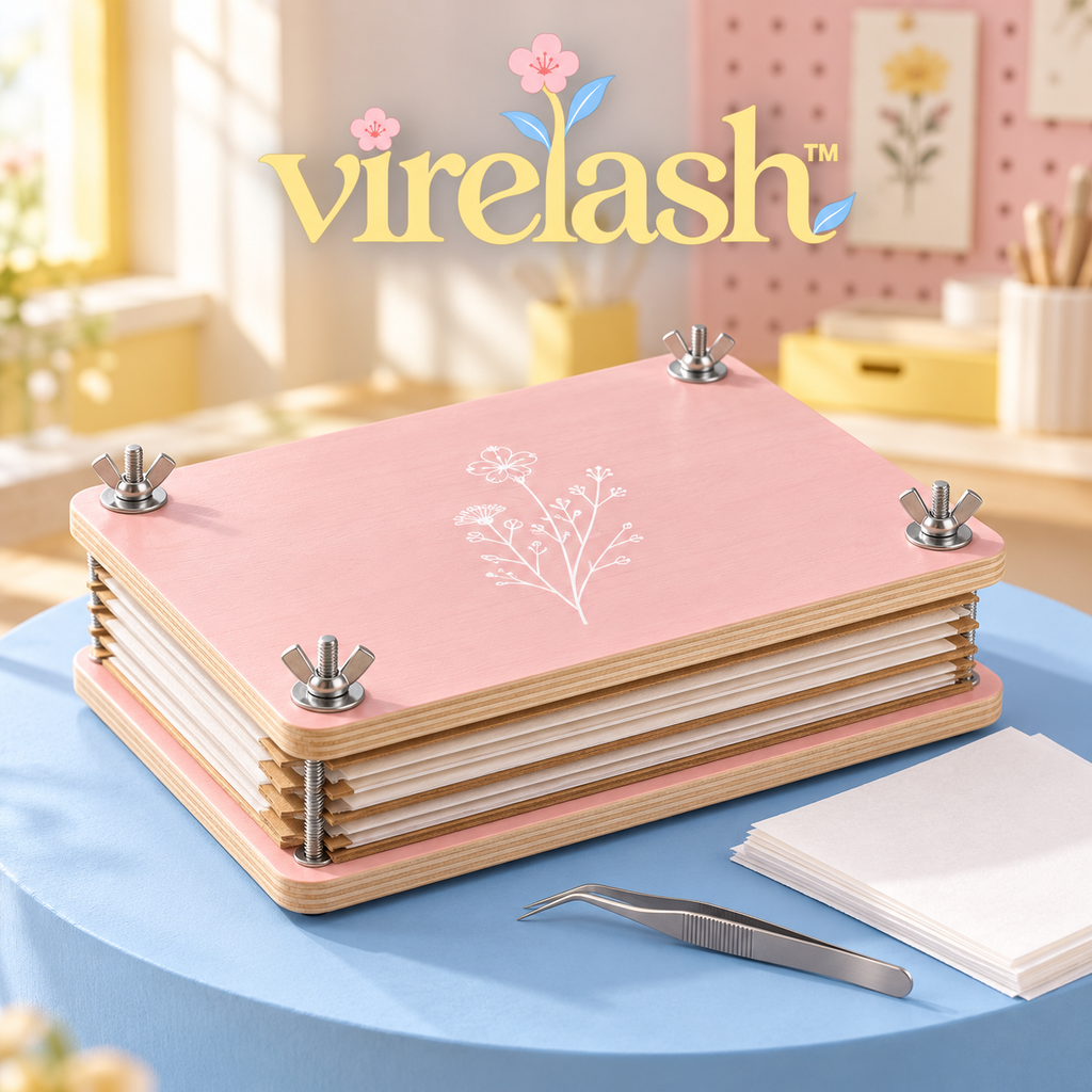 virelash™ PetalLedger Wooden Flower Press Kit — 6 × 8-Inch, 5-Layer Botanical Press for Dried Flowers, Leaves & DIY Crafts