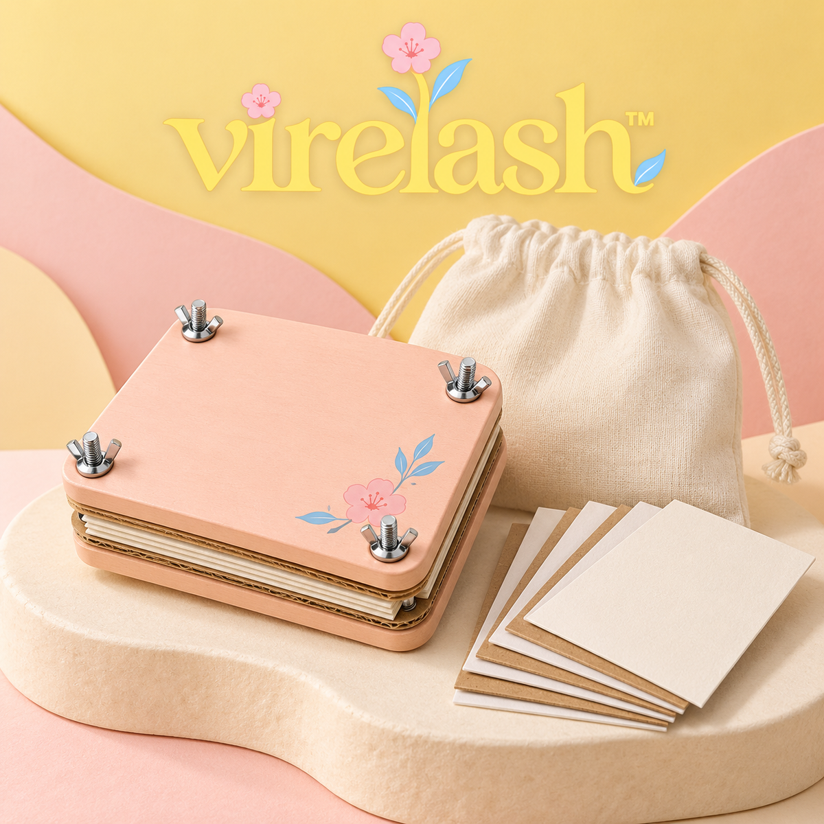 virelash™ PocketPetal Mini Flower Press — 4 × 6-Inch Portable Wooden Leaf & Flower Pressing Kit with Storage Pouch