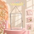 virelash™ PetalPane Floating Glass Frame — 5 × 7-Inch Hanging Pressed Flower Display with Hinged Metal Border